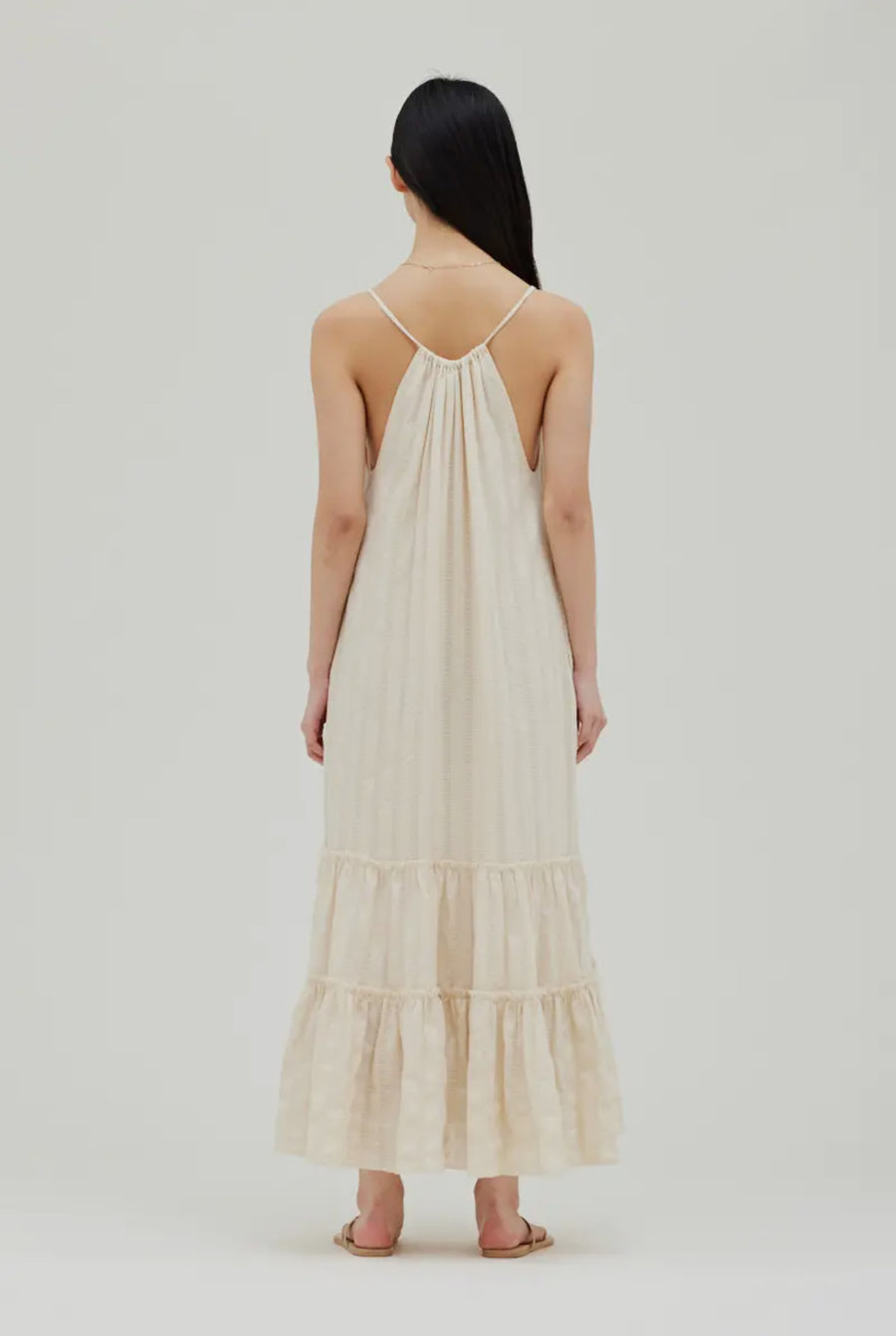 Cotton Midi Dress- Natural