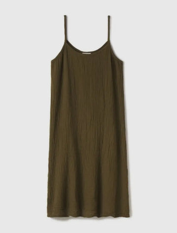 Cotton Gauze Slip Dress- Olive