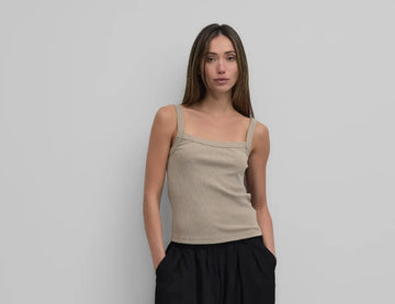 Square Neck Tank- Light Olive