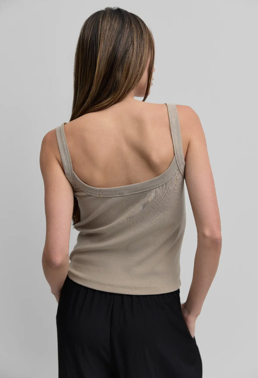 Square Neck Tank- Light Olive