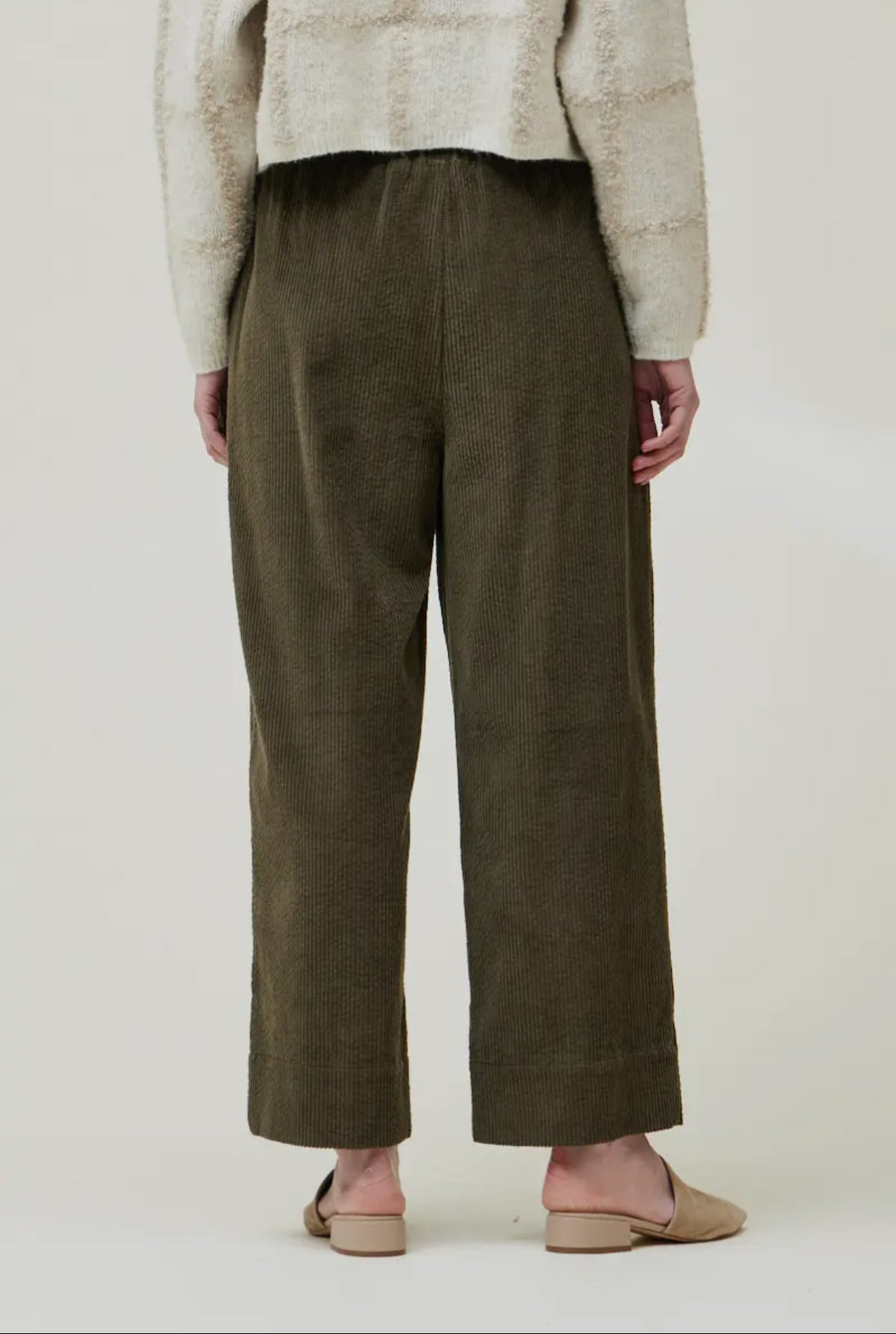 Cord Lantern Pants- Olive