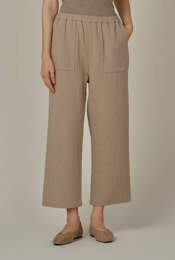 Thick Cotton Gauze Pants- Fawn