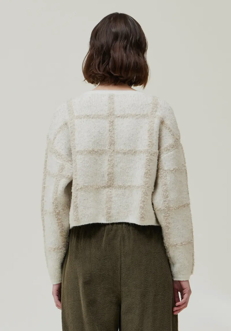 Windowpane Sweater- Cream