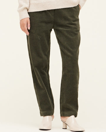 Tapered Cord Pants- Olive