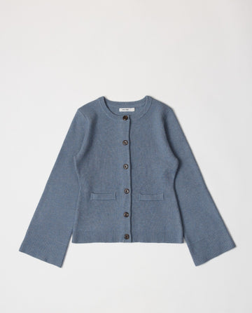 Flared Sleeve Cardigan- Medium Blue