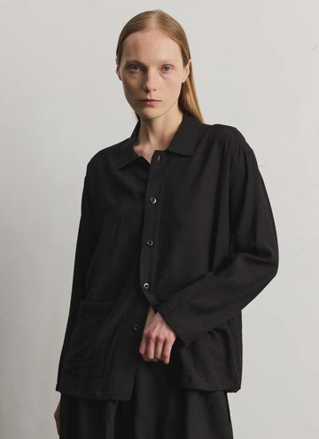 Cotton Blend Shirt- Black