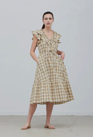 Plaid Drawstring Dress