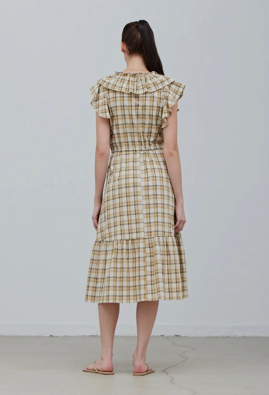 Plaid Drawstring Dress