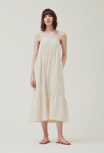 Cotton Gauze Textured Dress- Natural
