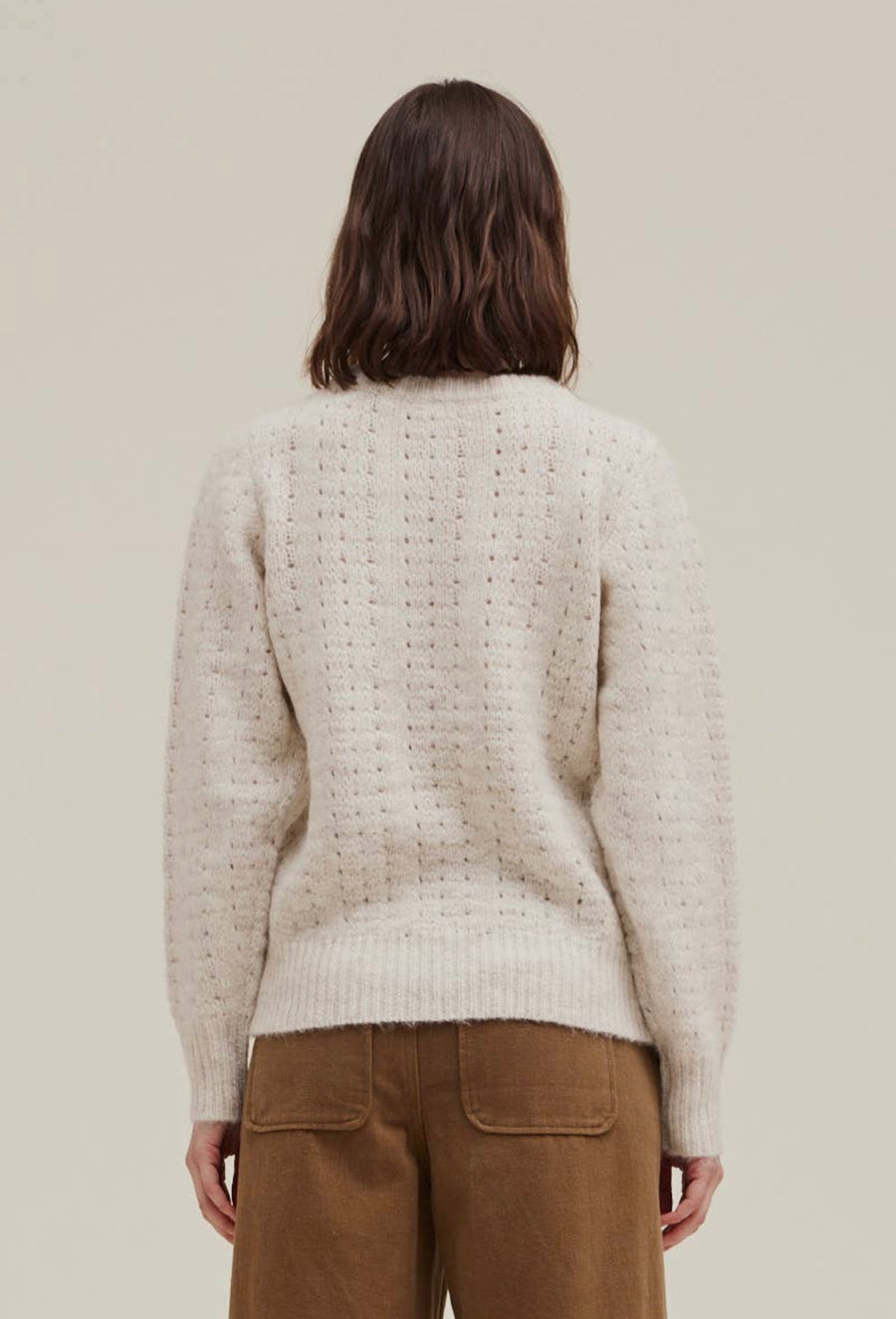 Fuzzy Textured Sweater- Oat