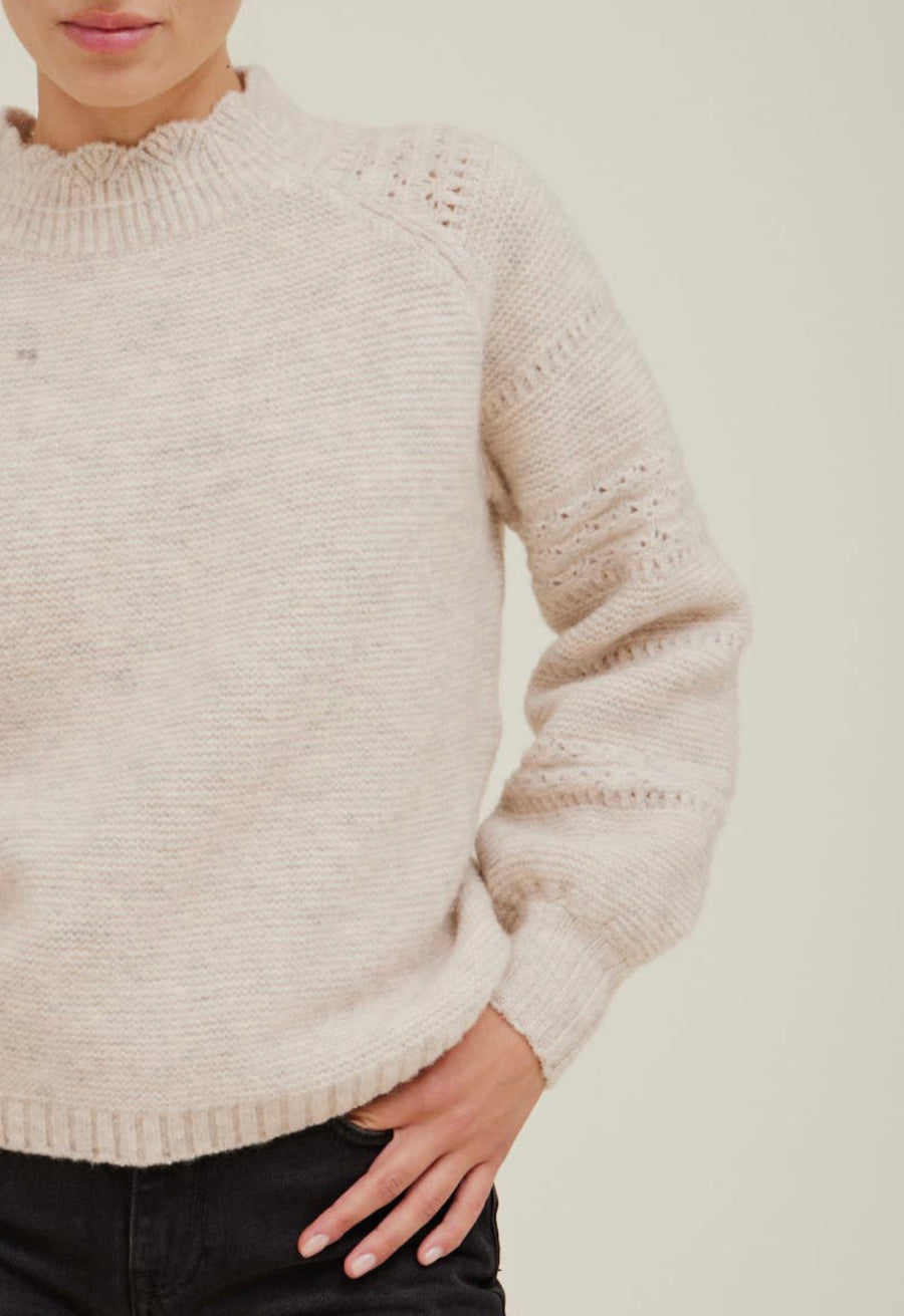 Scallop Edge Sweater- Ivory