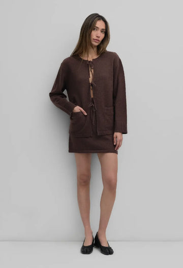 Tie Front Sweater- Chestnut