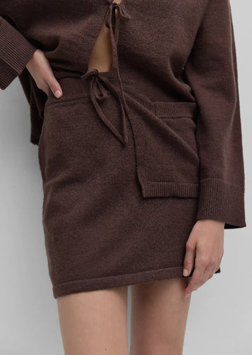 Mini Sweater Knit Skirt- Chestnut