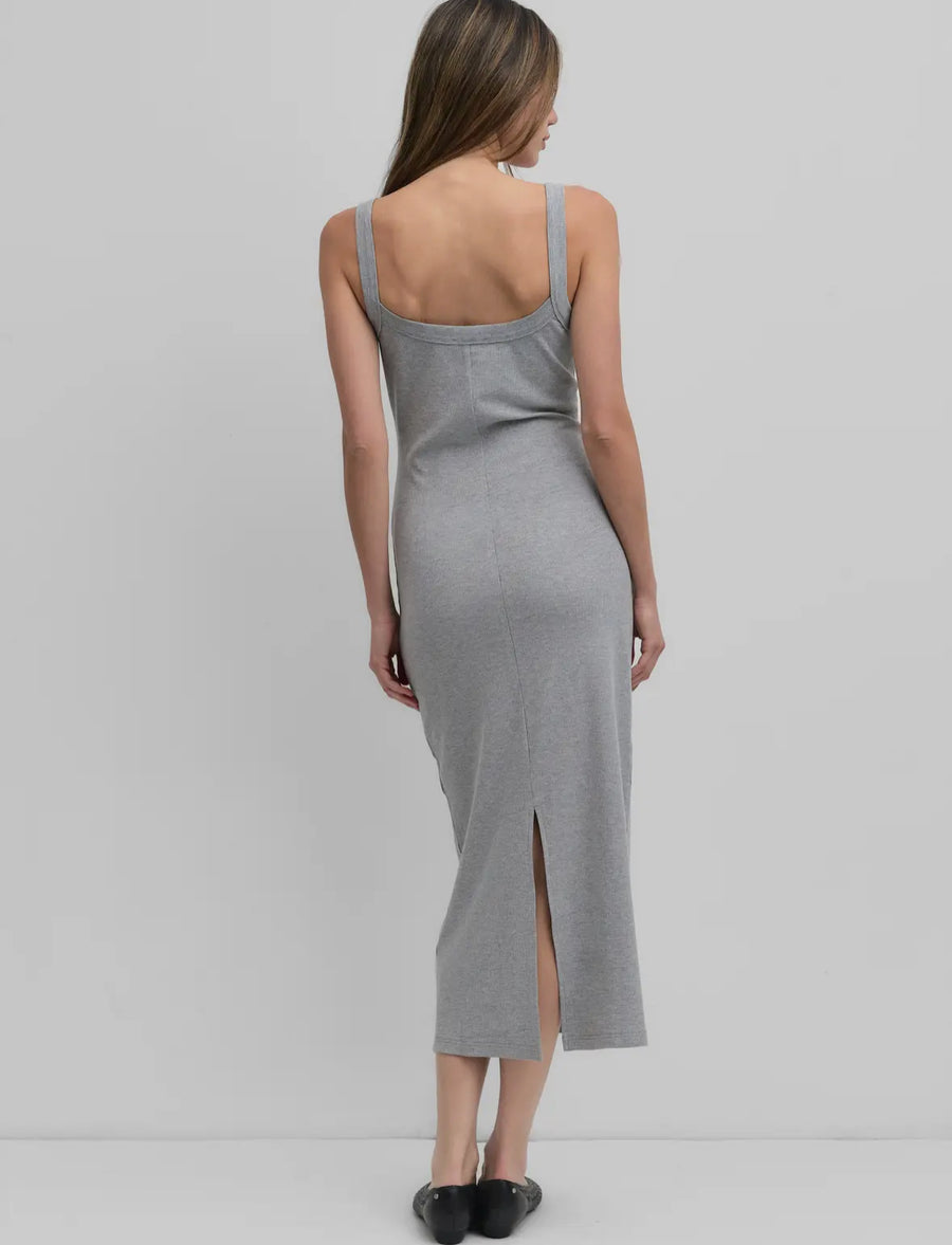 Square Neck Tank Dress- Heather Grey