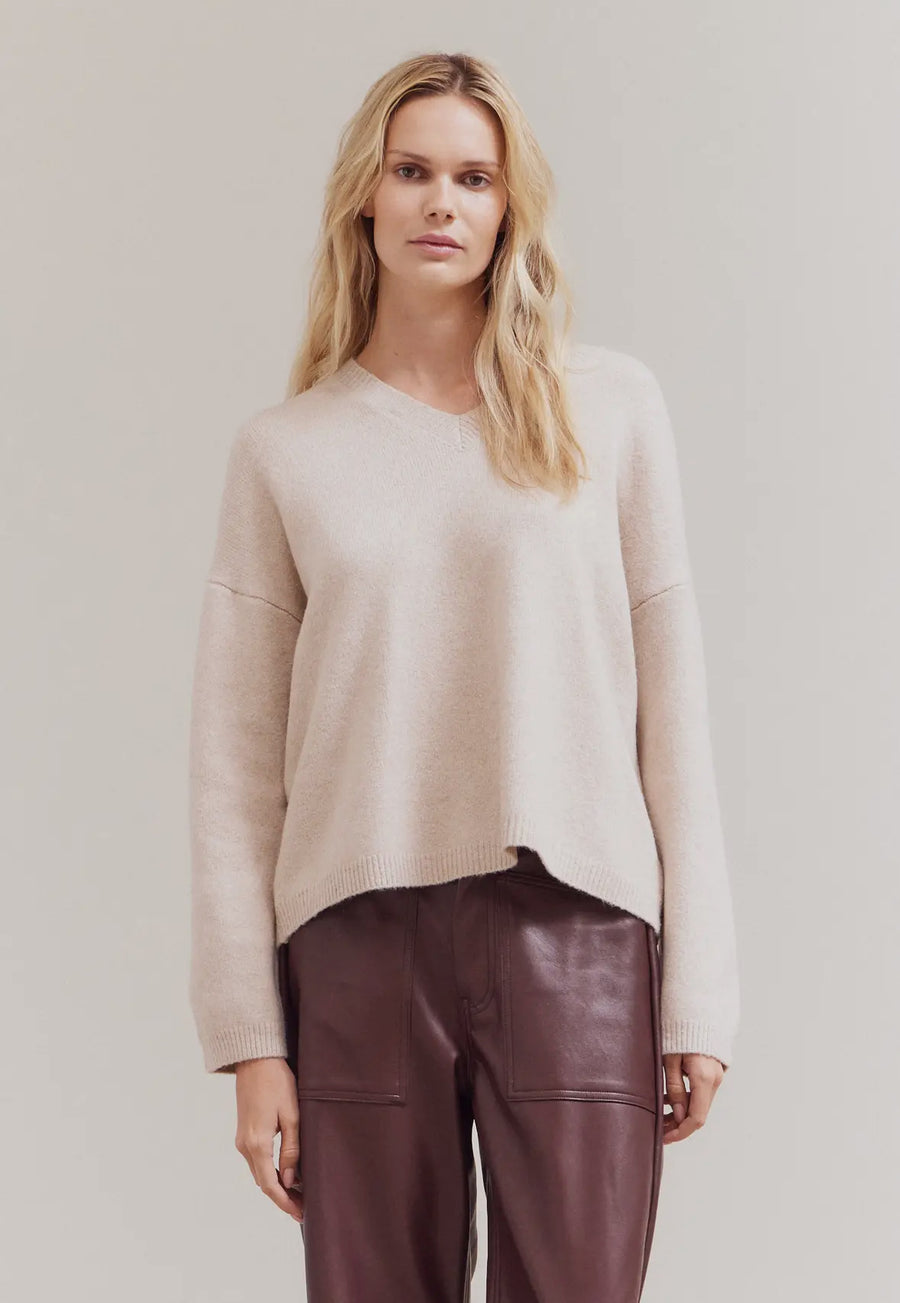 V-Neck Sweater- Cream