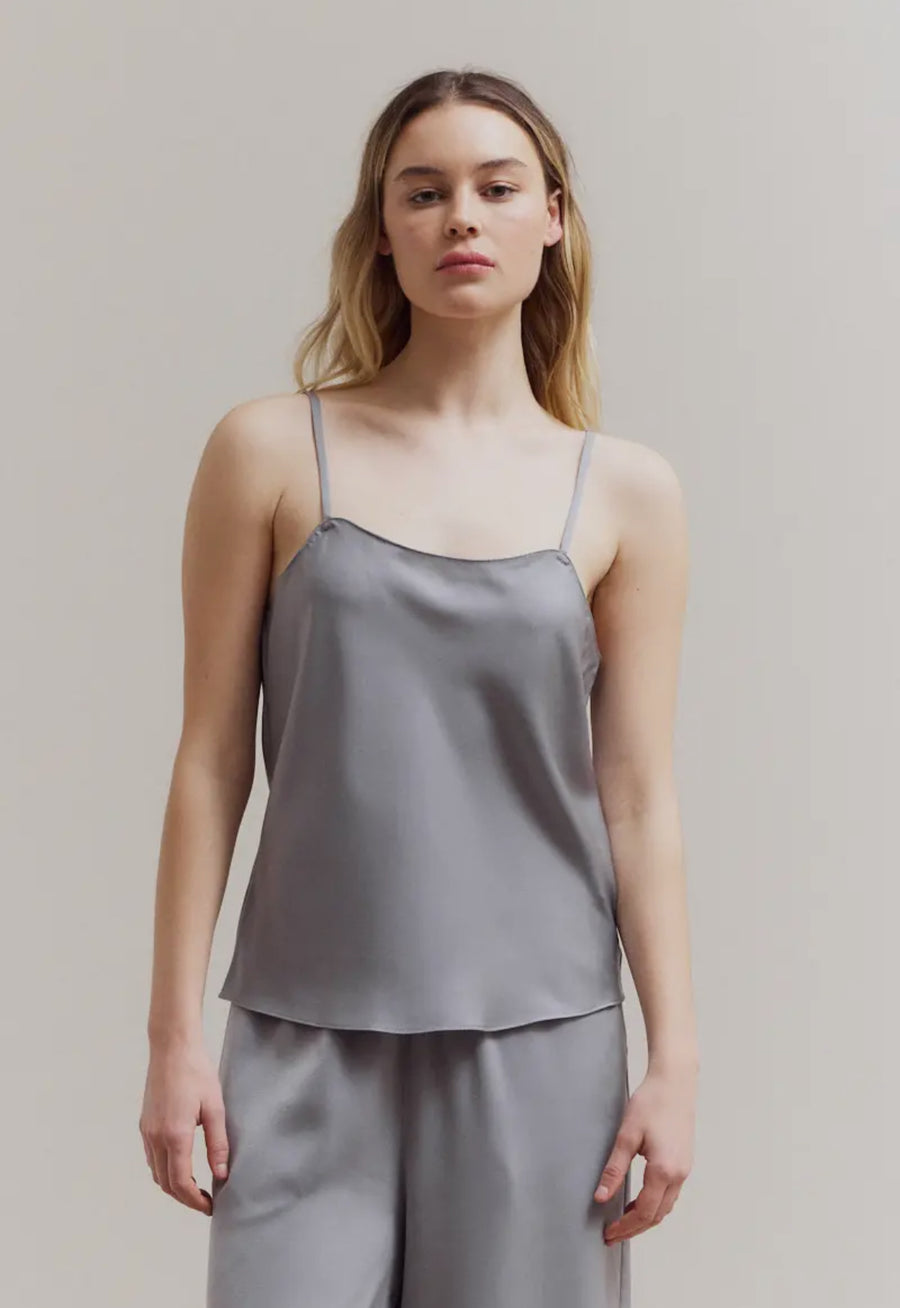 New Satin Tank- Cloud