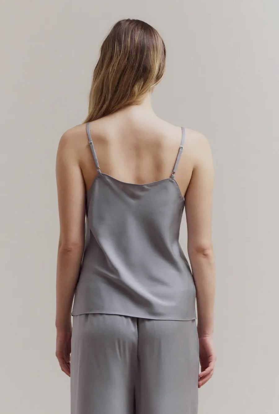 New Satin Tank- Cloud