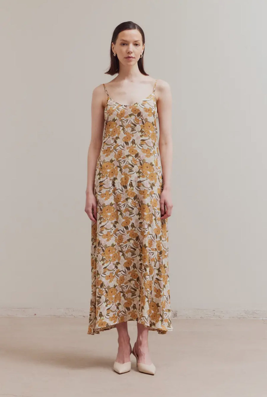 Floral Cami Dress- Orange Bloom
