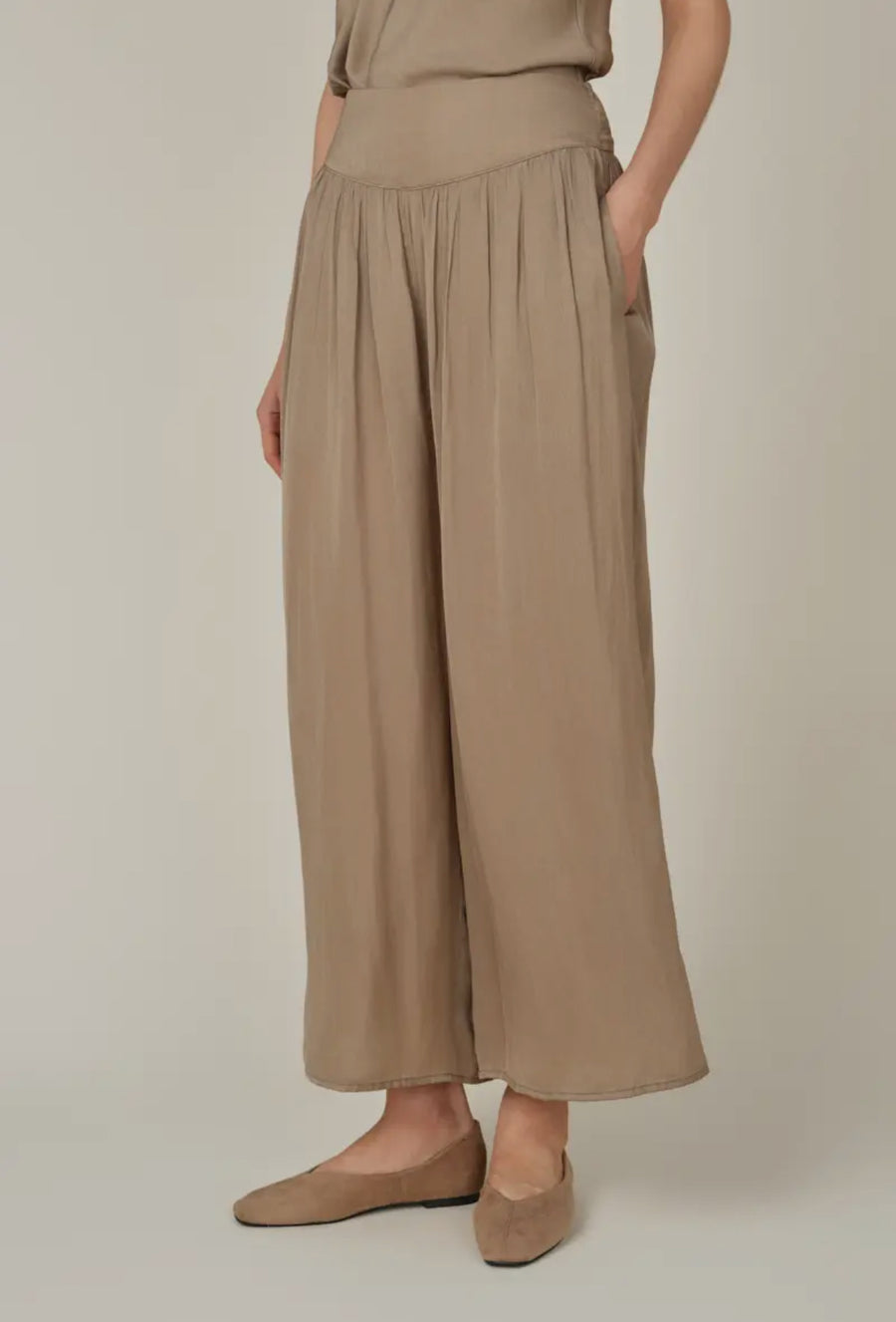 Satin Pants- Desert Taupe