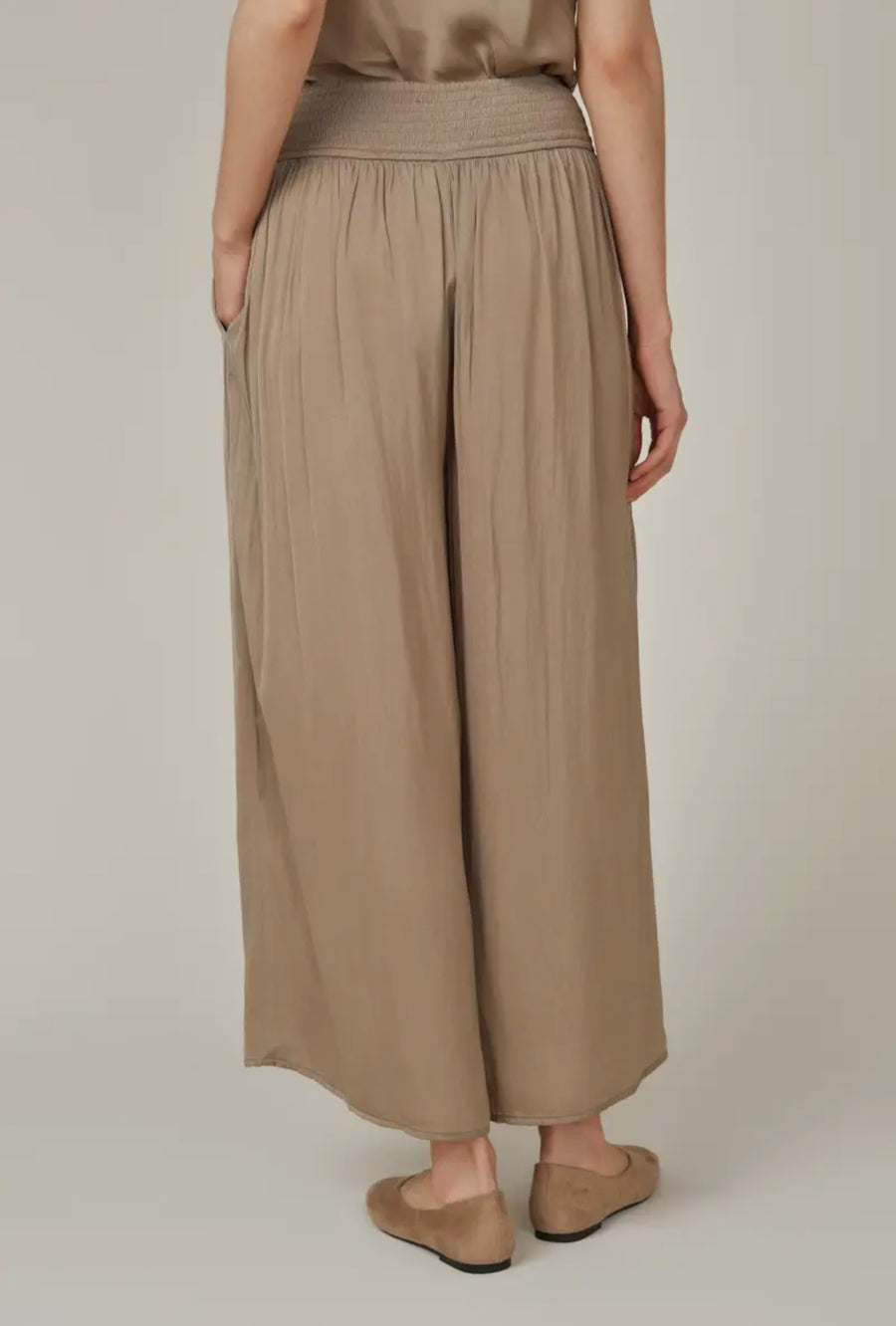 Satin Pants- Desert Taupe