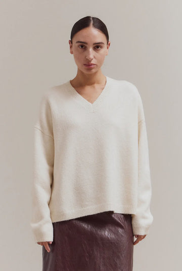 V-Neck Sweater- Ivory