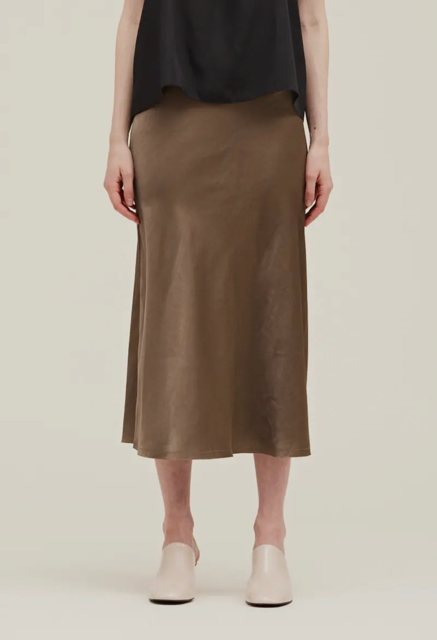 Satin Skirt- Light Bronze