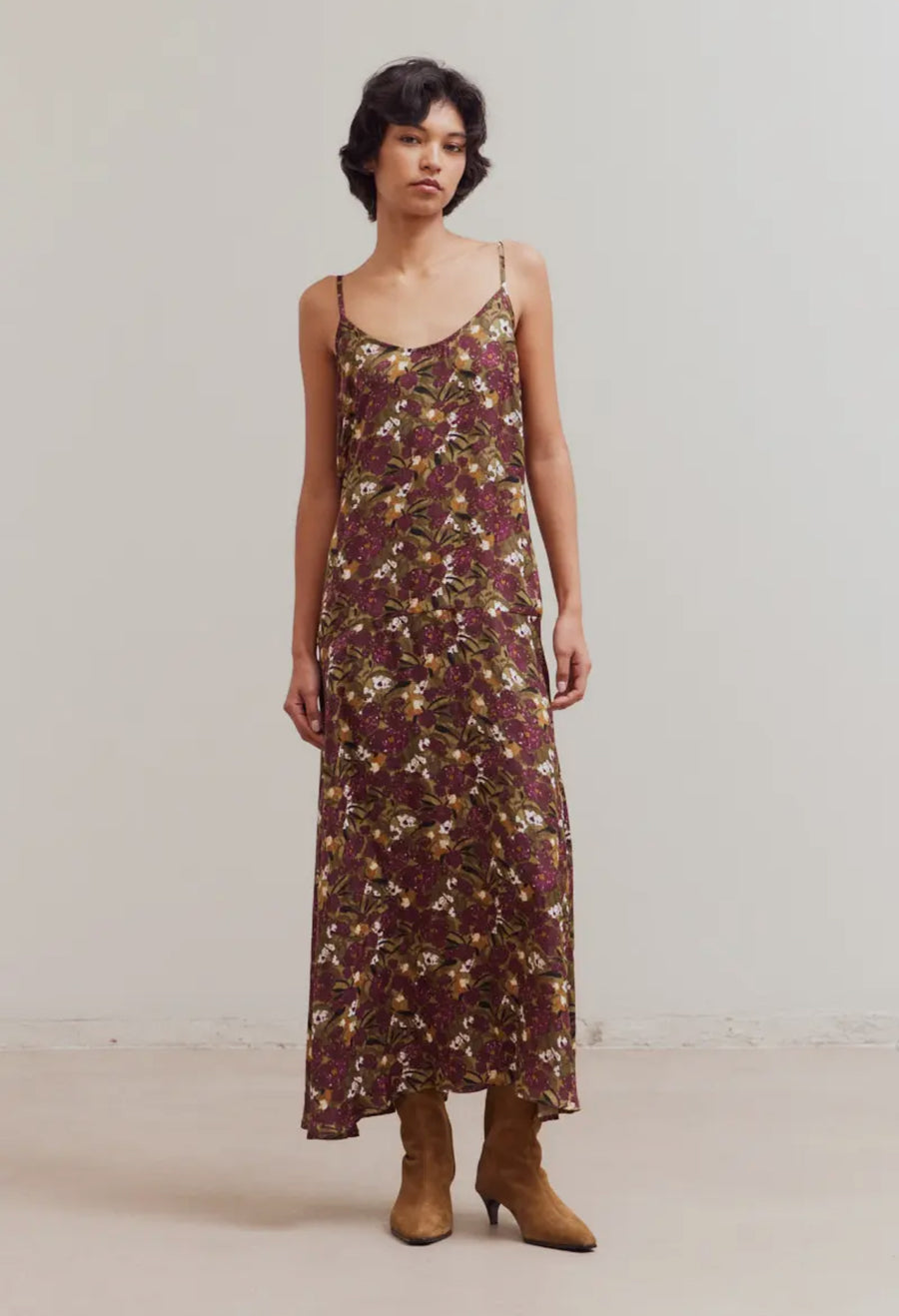 Floral Cami Dress- Plum Blossom