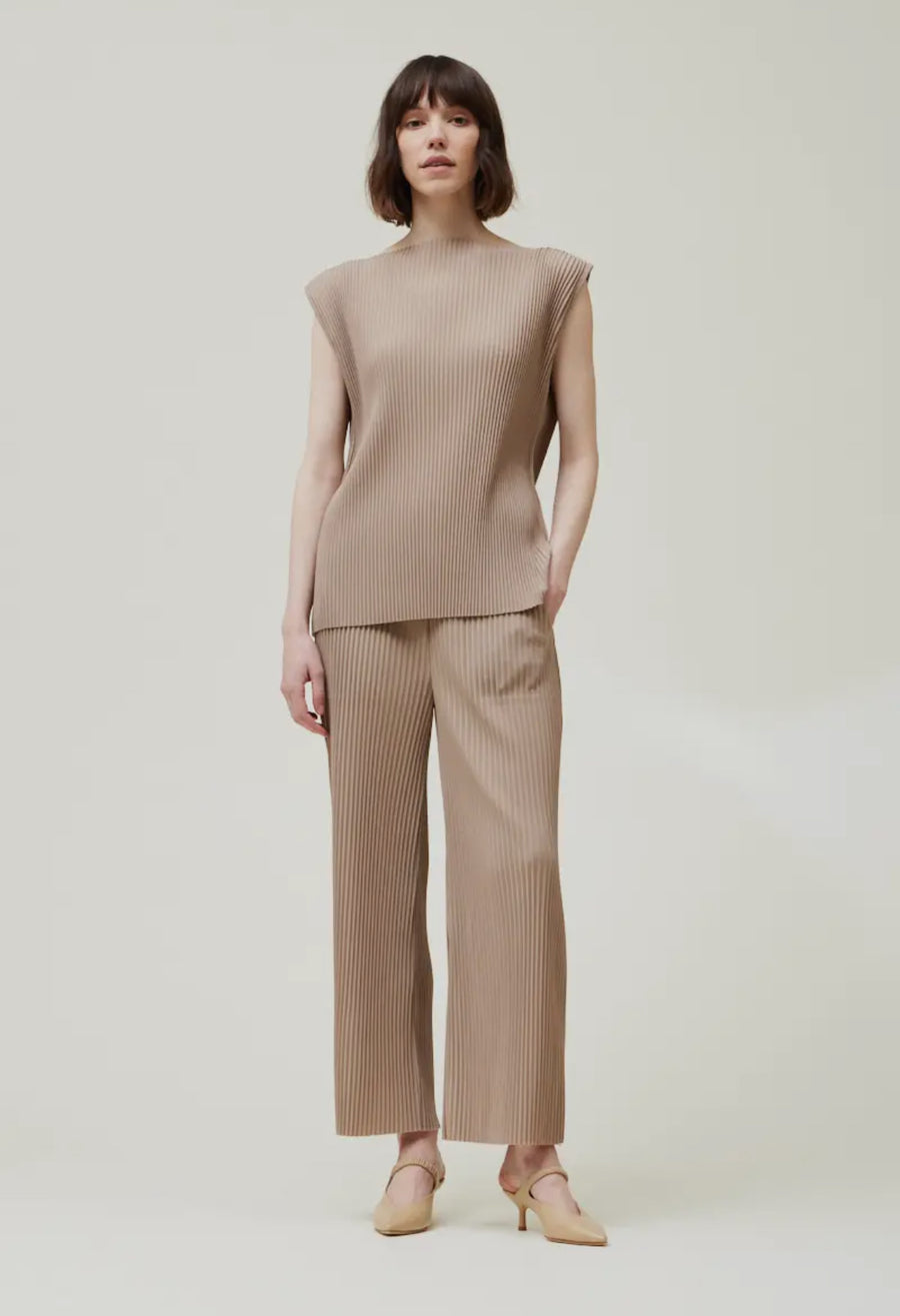 Pleated Pants- Fawn