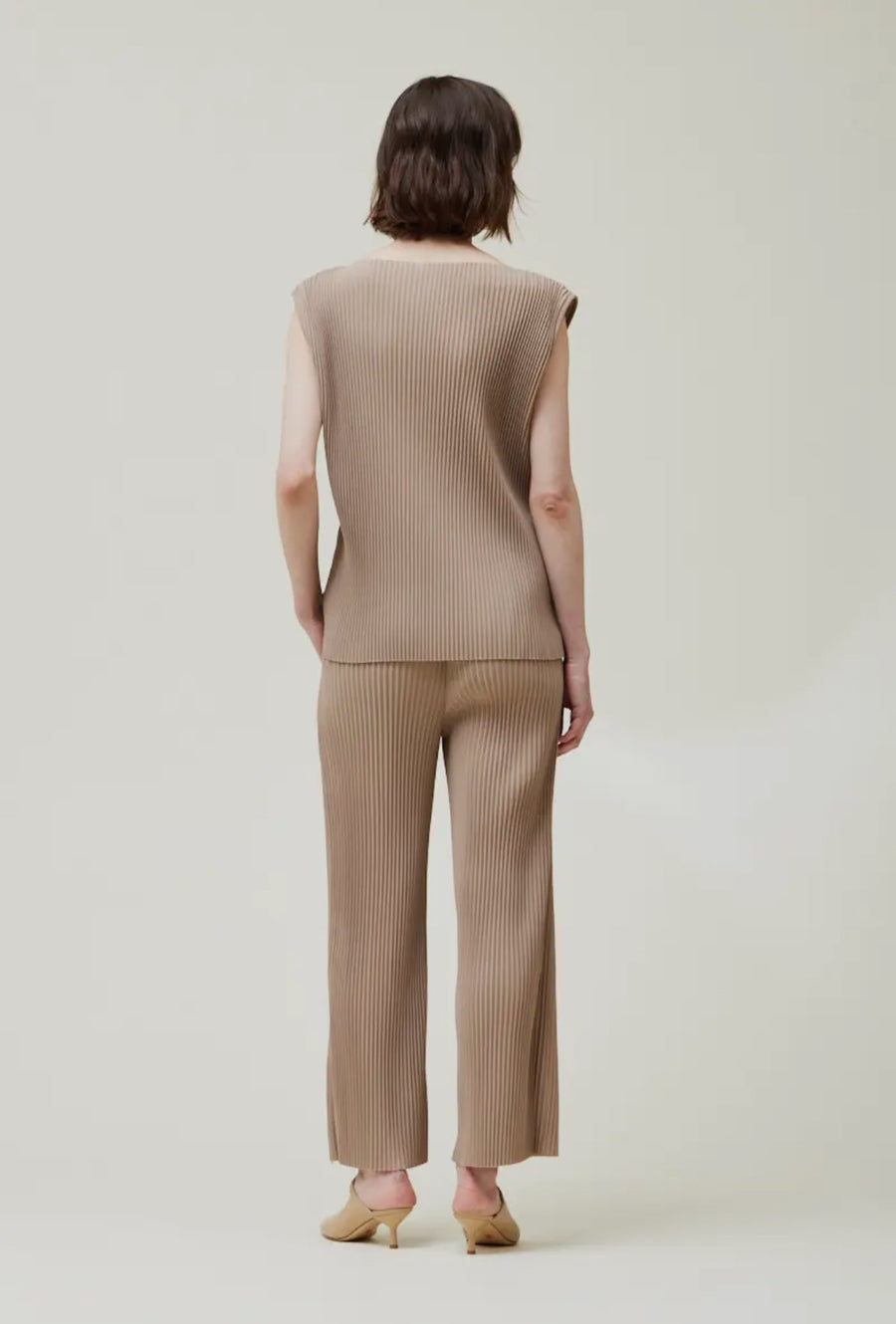 Pleated Top- Fawn