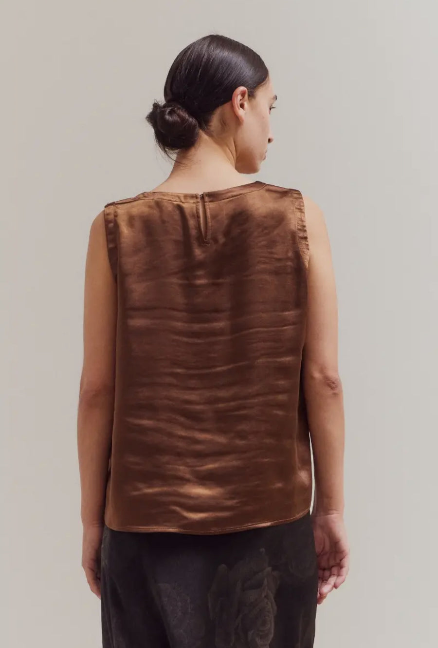 Thick Satin Tank- Amber