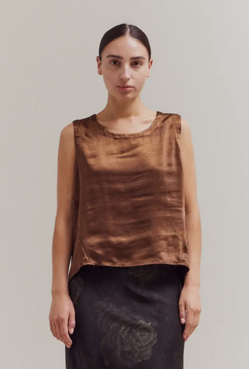 Thick Satin Tank- Amber