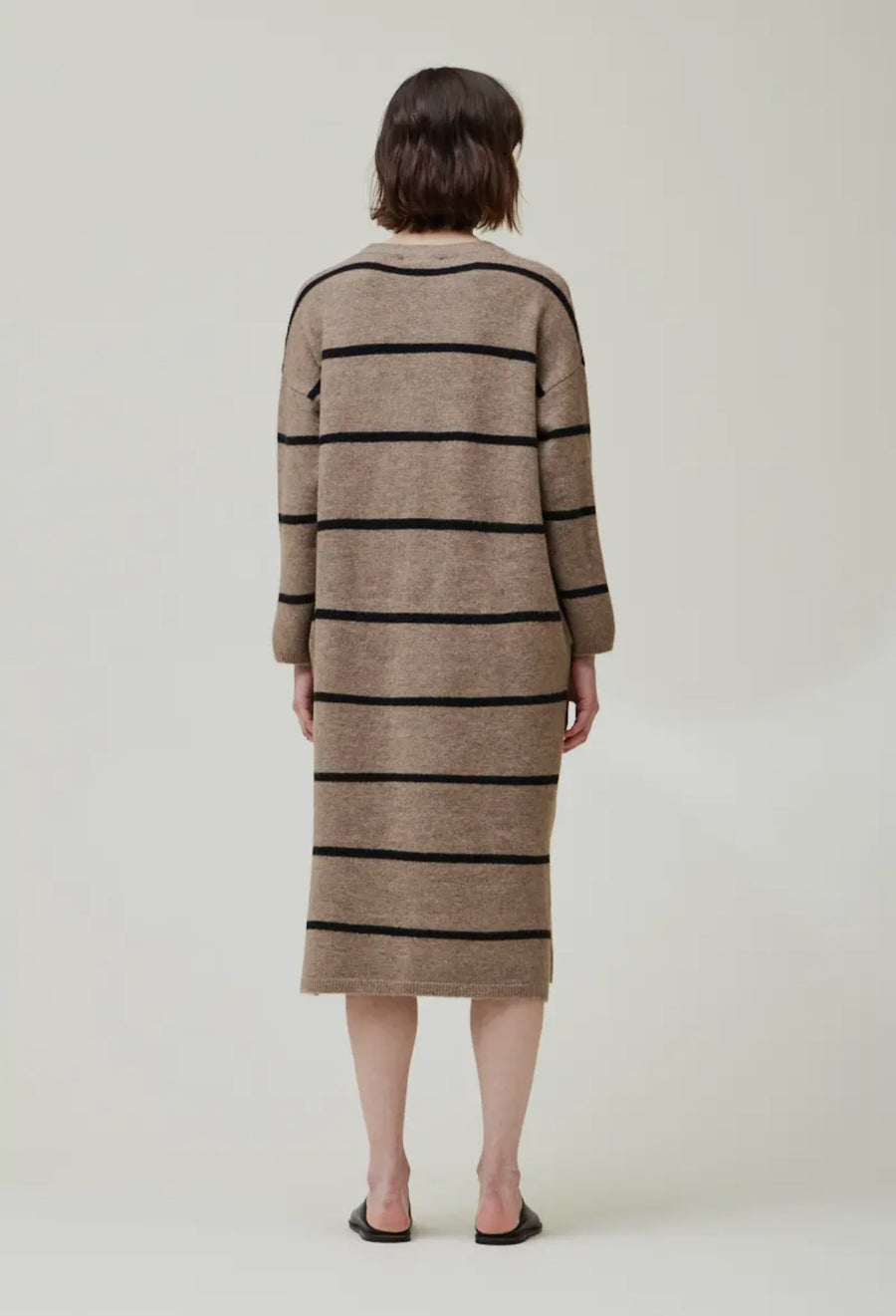 Stripe Sweater Dress- Umber