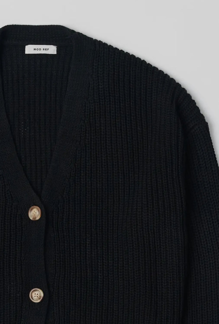 Fisherman Cardigan- Black