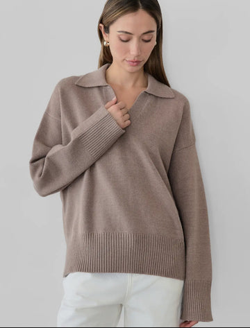 Polo Sweater- Taupe