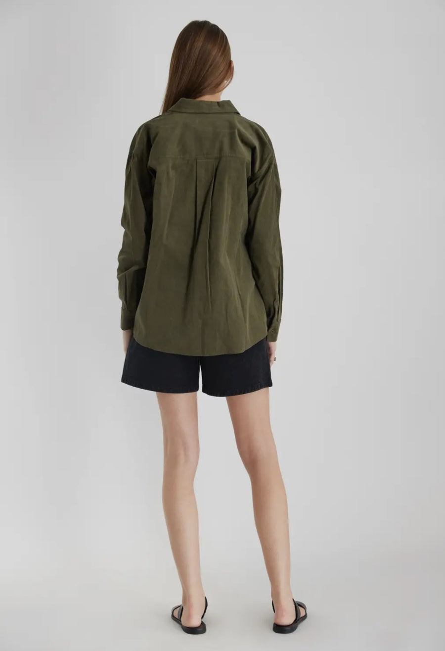 Cord Shirt- Olive