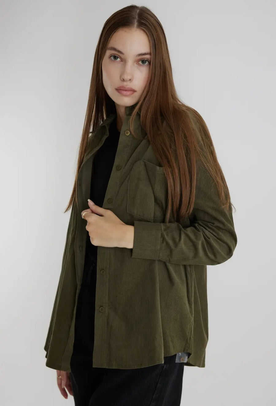 Cord Shirt- Olive