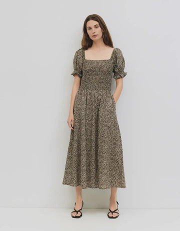 Brown Floral Dress