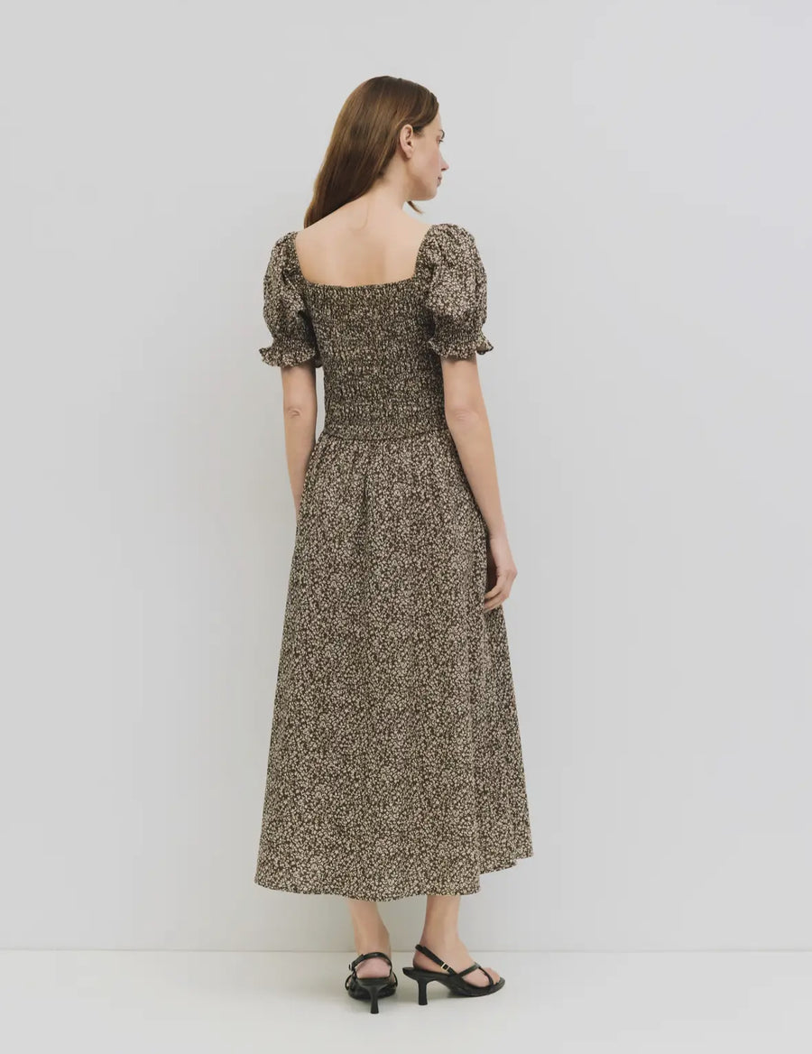 Brown Floral Dress