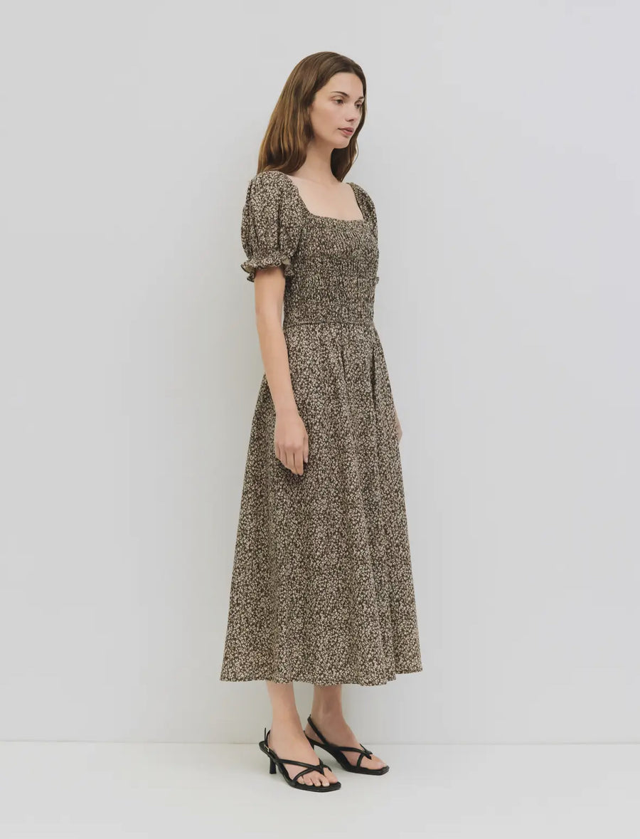 Brown Floral Dress