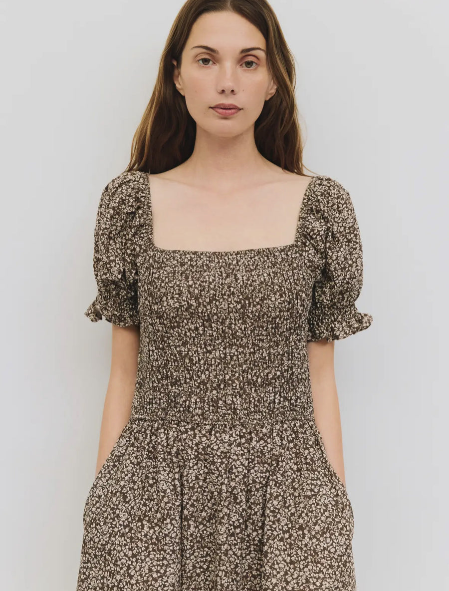Brown Floral Dress