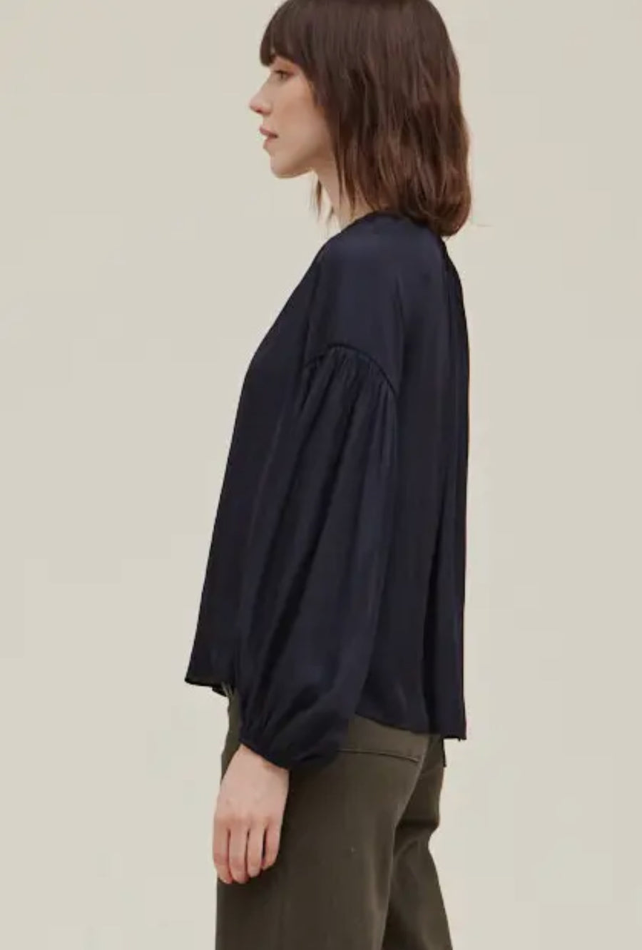 Satin Blouse- Midnight