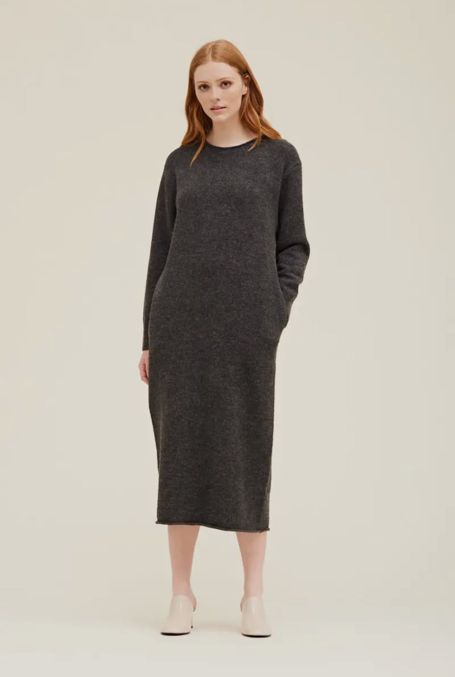 Heavy Sweater Dress- Dark Grey