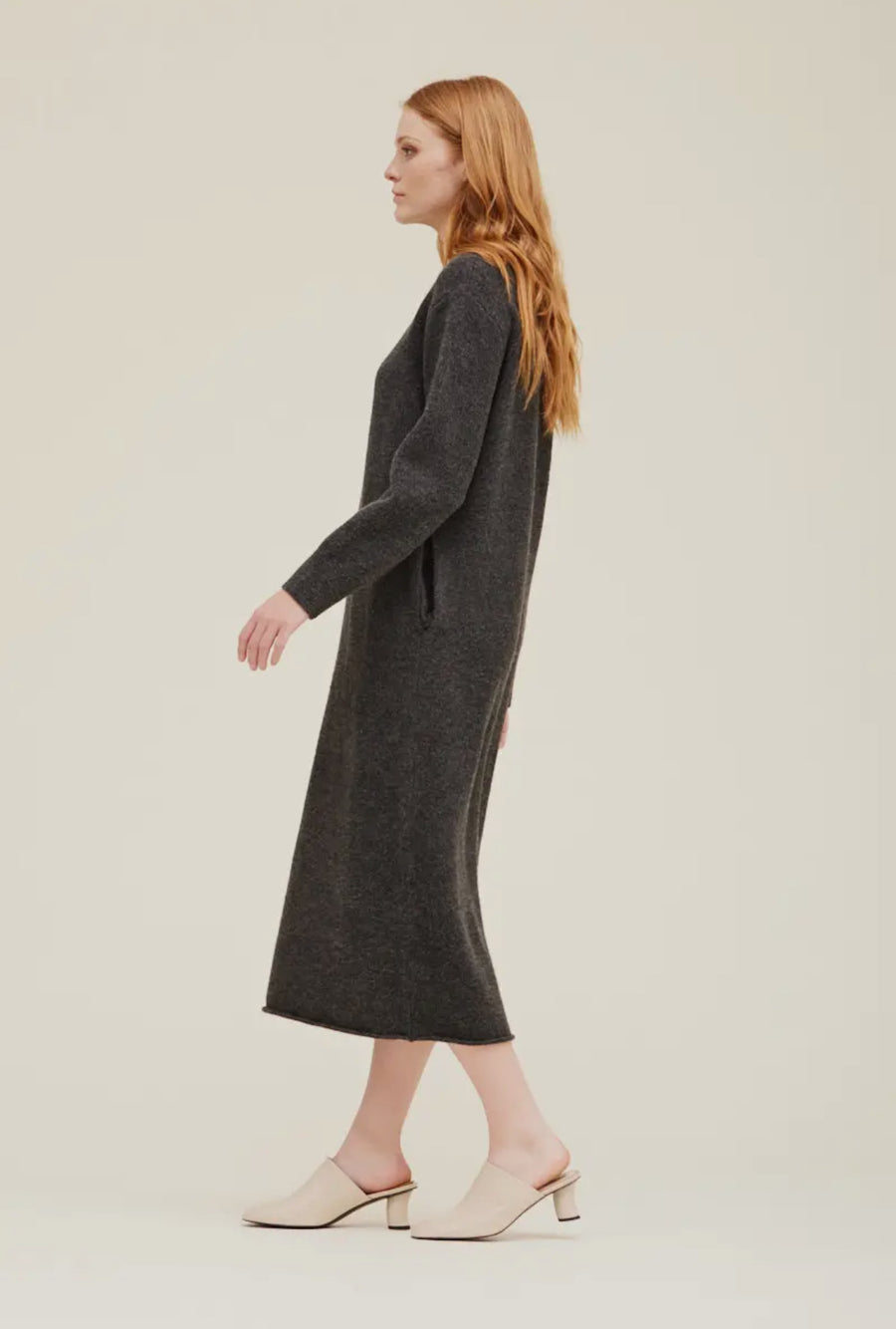 Heavy Sweater Dress- Dark Grey