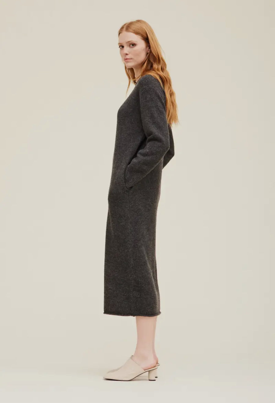 Heavy Sweater Dress- Dark Grey