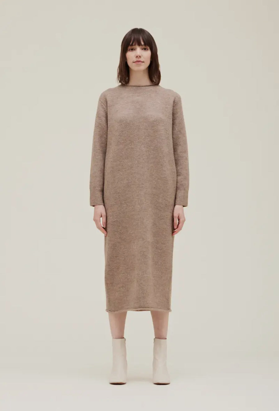 Heavy Sweater Dress- Sand Castle