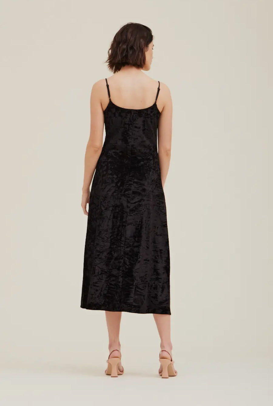 Velvet Slip Dress- Black