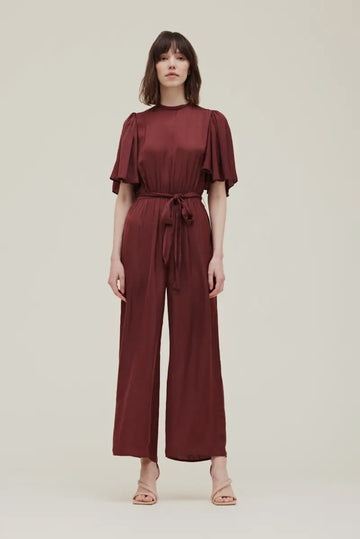 Satin Jumpsuit- Vino