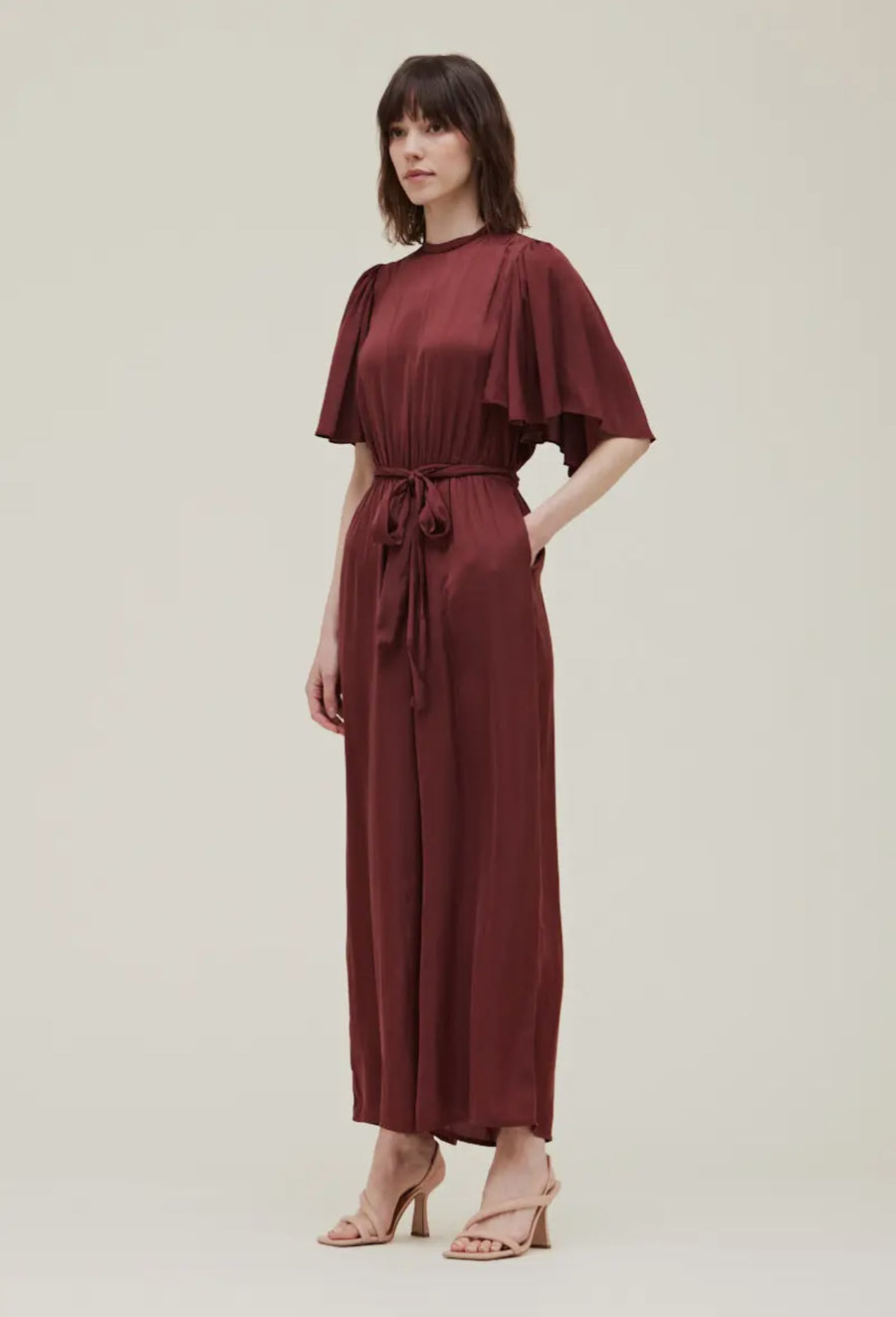 Satin Jumpsuit- Vino