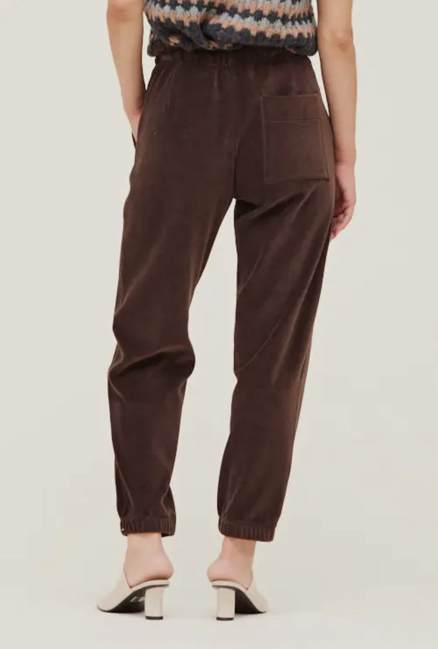 Velvet Drawstring Pants- Cocoa