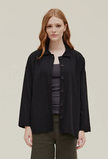 Tencel Blend Jacket- Black